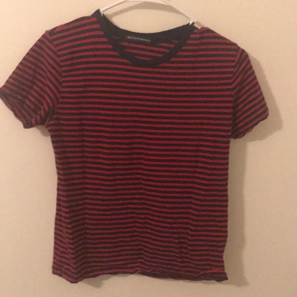 Brandy Melville red and blue striped shirt